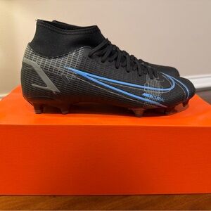 Nike Mercurial Superfly 8 Academy Black and Blue Soccer Cleats